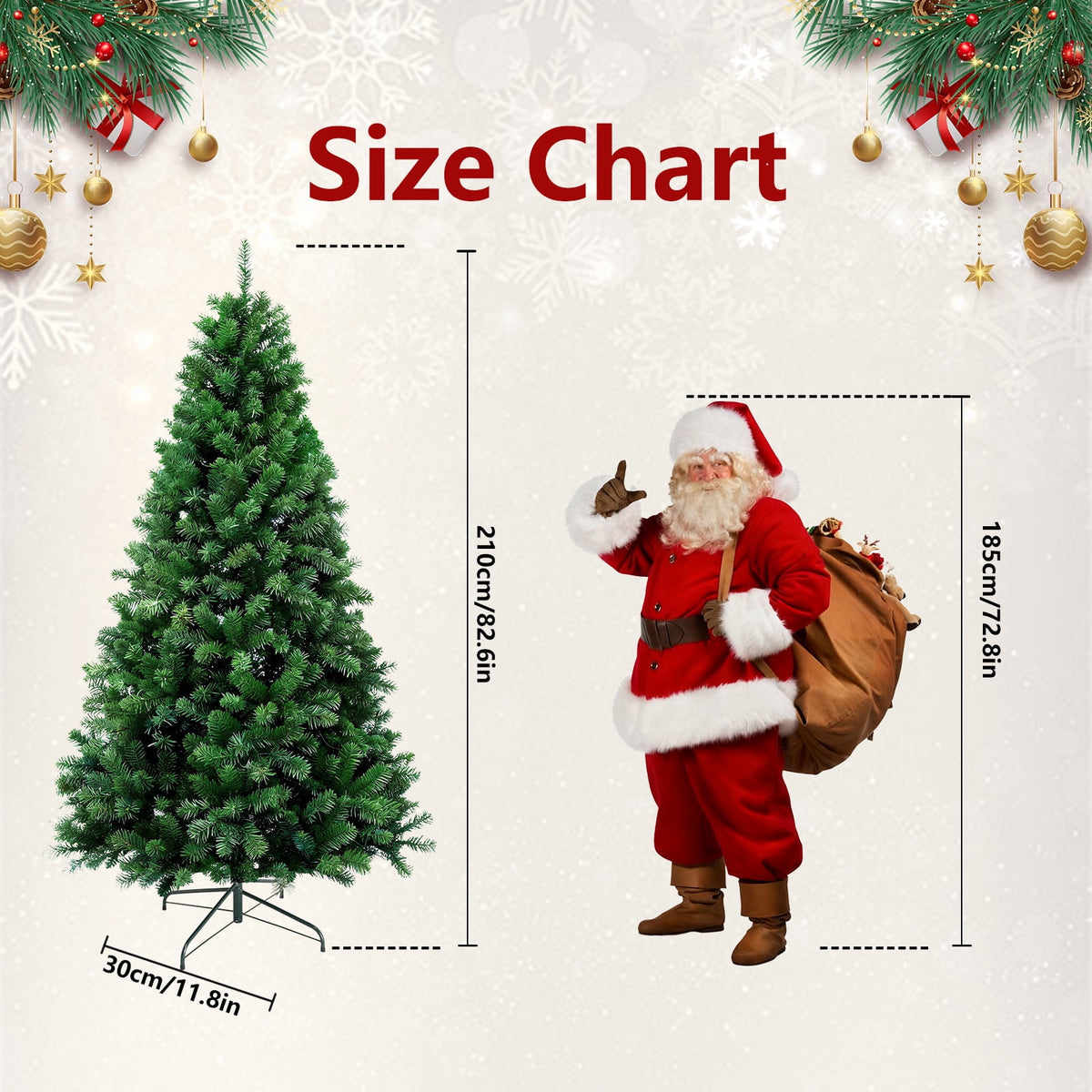 6/7ft Christmas Tree Small Artificial Pencil Tree Fake Christmas Tree with Lights Stand for Xmas Home Office Holiday Decoration
