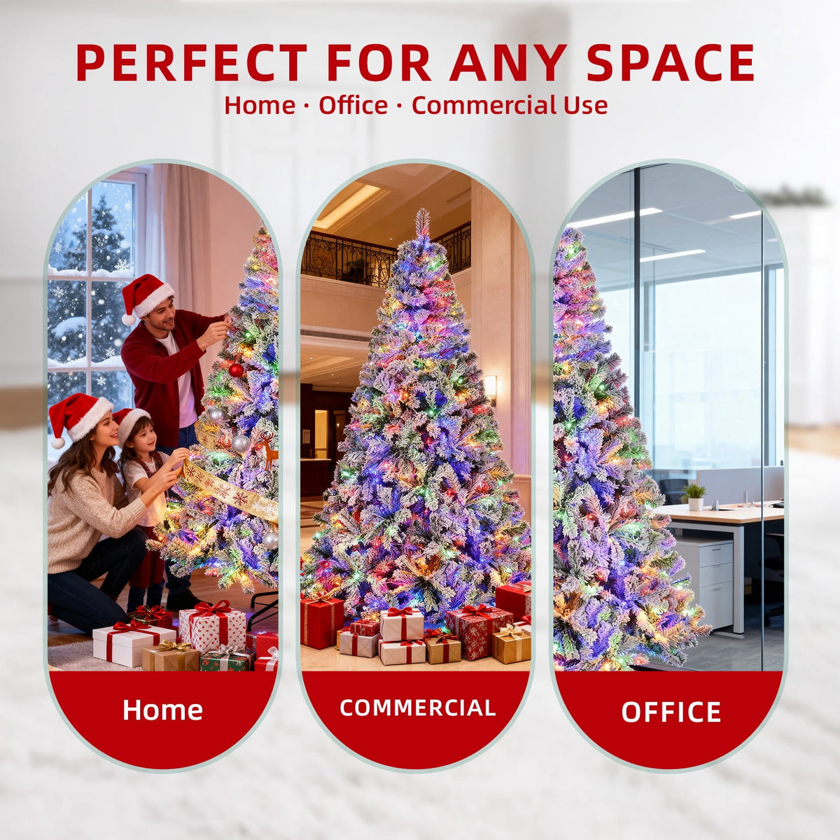 Fenbeli 6ft Artificial Christmas Tree with Metal Base, Indoor Outdoor Green