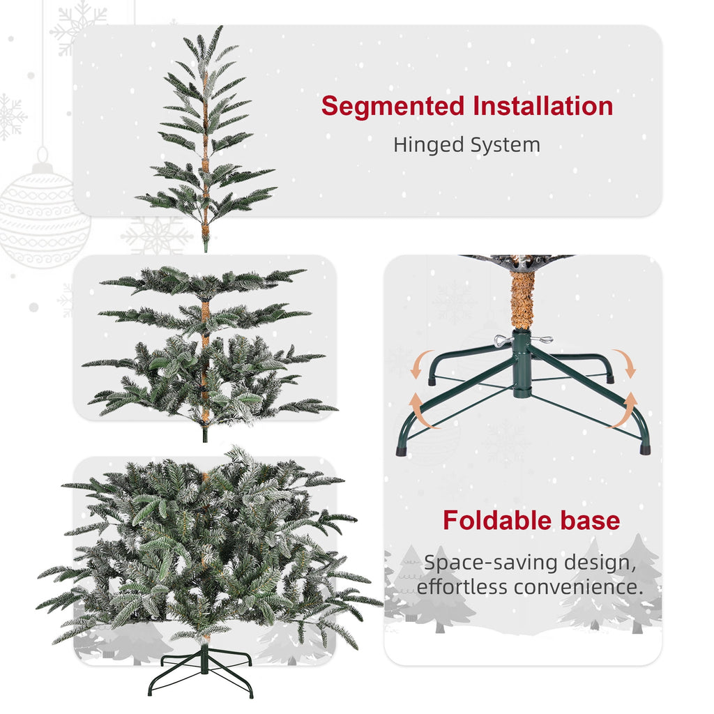 Fenbeli 6ft Artificial Christmas Tree with Metal Base, Indoor Outdoor Green