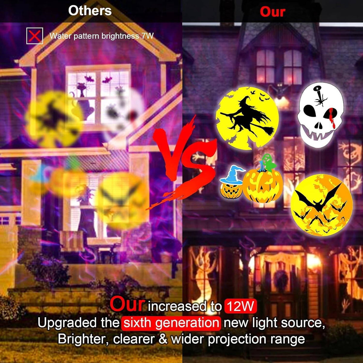 Morfone Christmas Projector Lights Outdoor, 3D Dynamic Waterproof Holiday Projector Lights for Yard Wall Indoor Outdoor Christmas Decorations