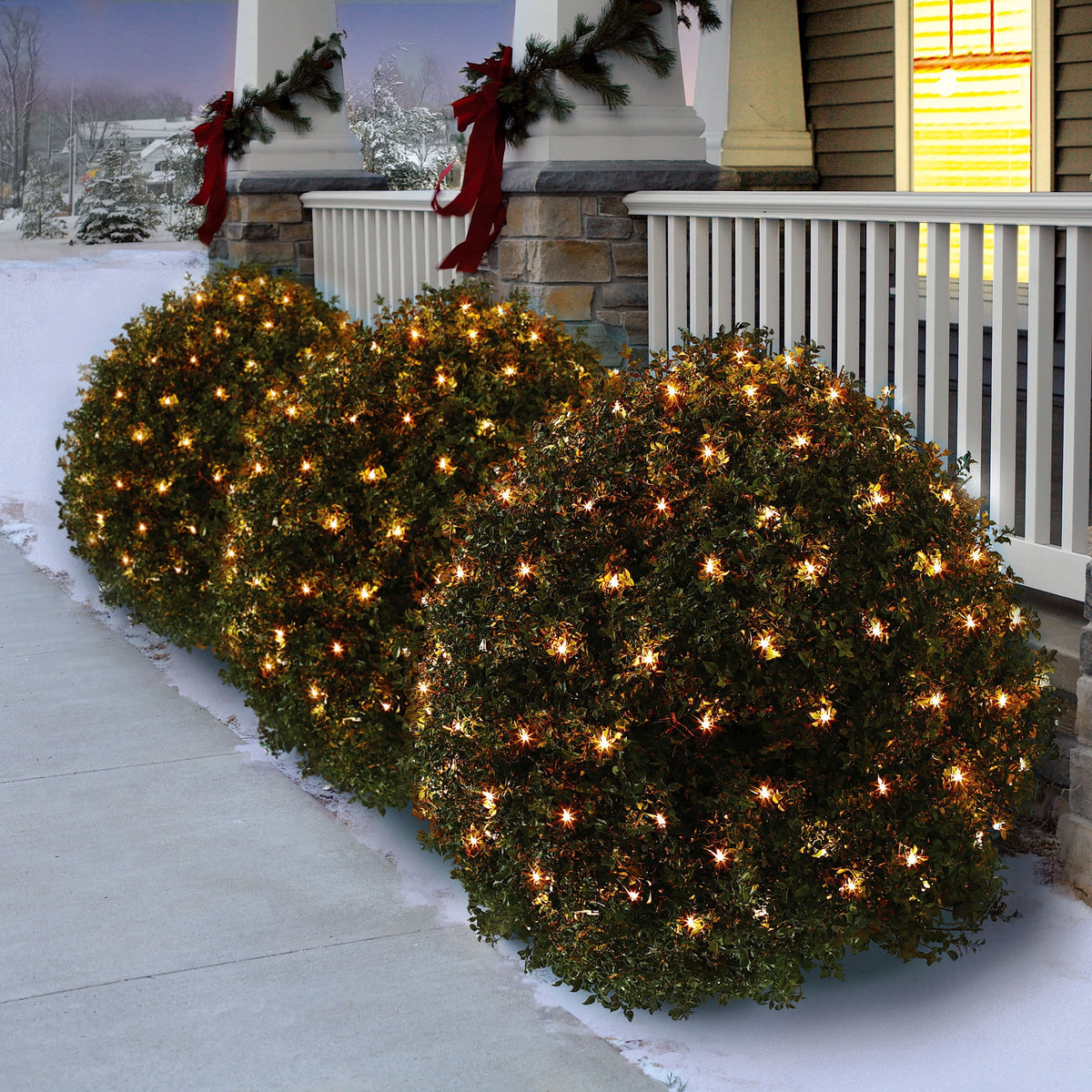 Indoor/Outdoor 150-Count Incandescent Christmas Net Lights, Clear, Green Wire, 6' x 4', by Holiday Time