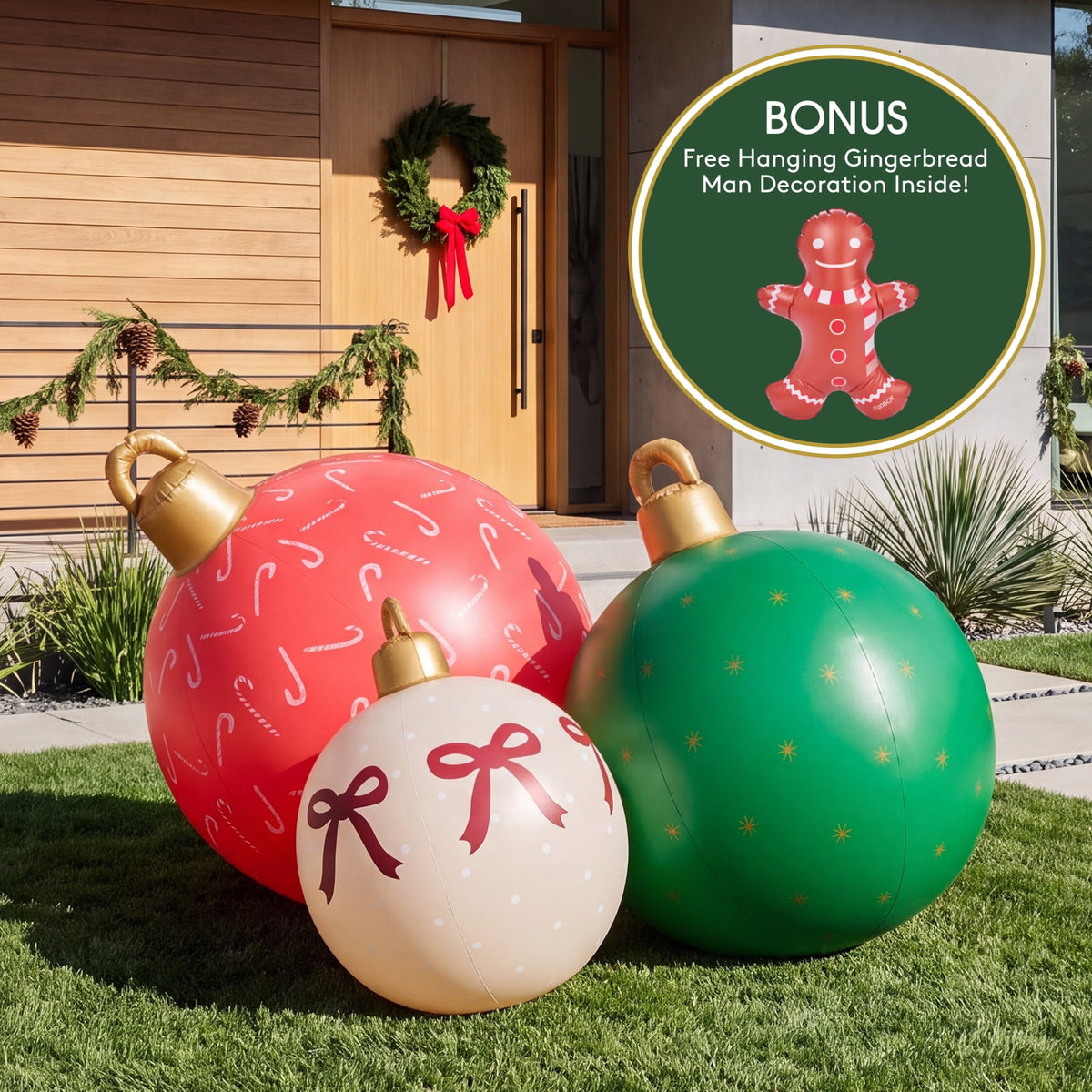 FUNBOY Inflatable Holiday Ornaments – 3-Pack