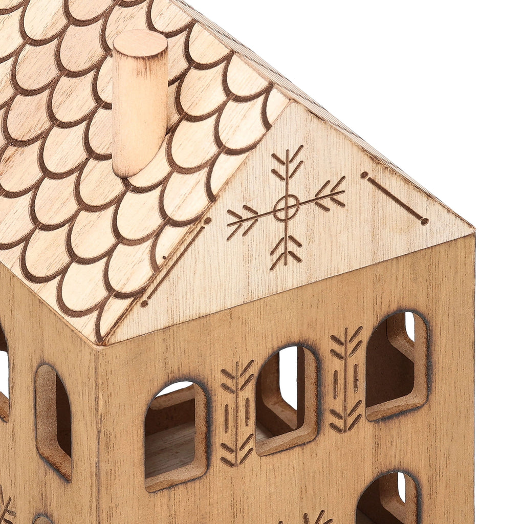 Small Wood House Christmas Decoration, Brown, 6.8", by Holiday Time