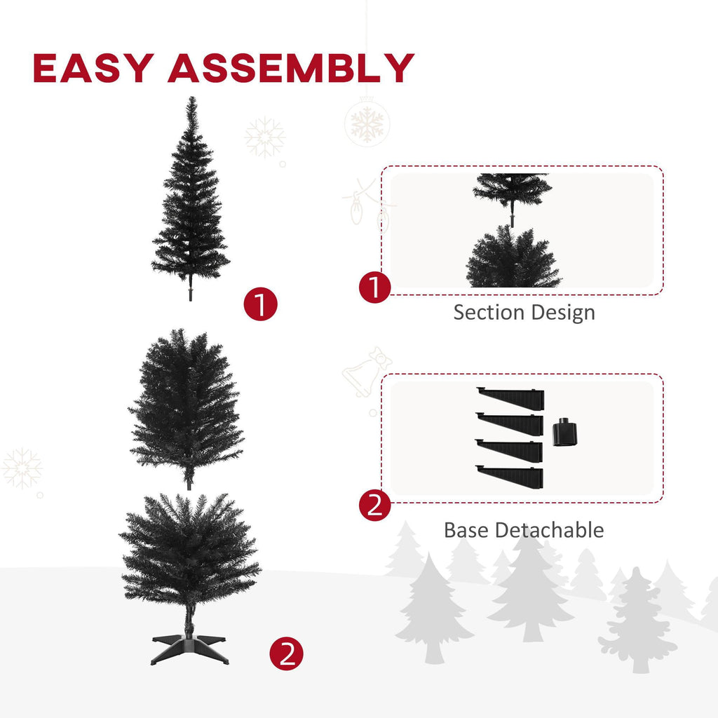 Kadyn Christmas Tree, Xmas Trees,6' Artificial Pencil Christmas Tree with 390 Realistic Branch Tips and Plastic Stand, Silver