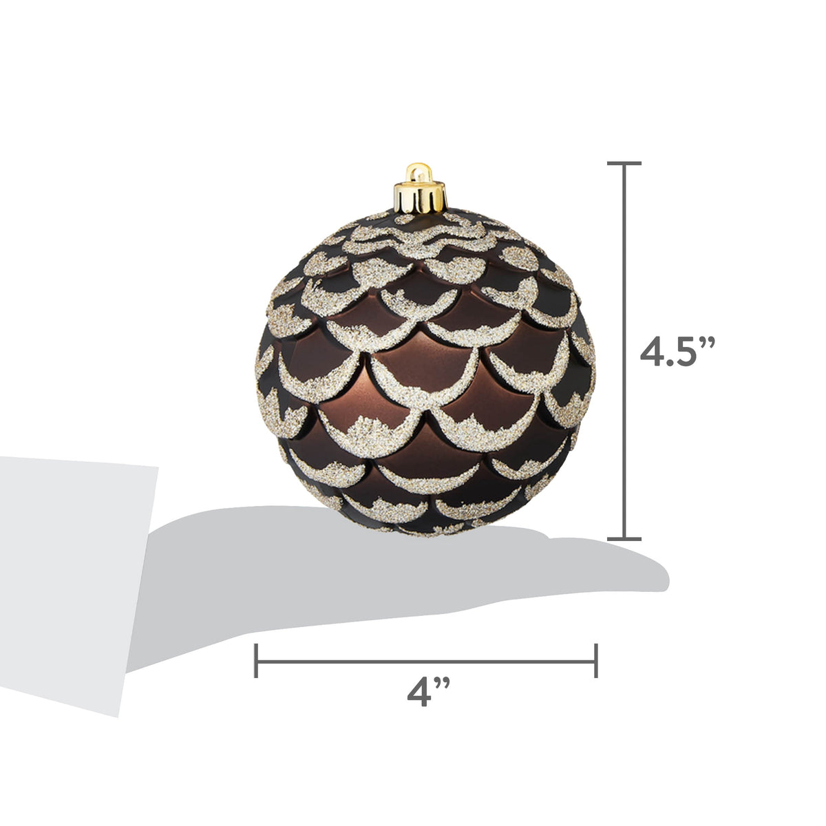 8-Count Champagne and White Ball Shatterproof Christmas Ornaments, 4.5", by Holiday Time