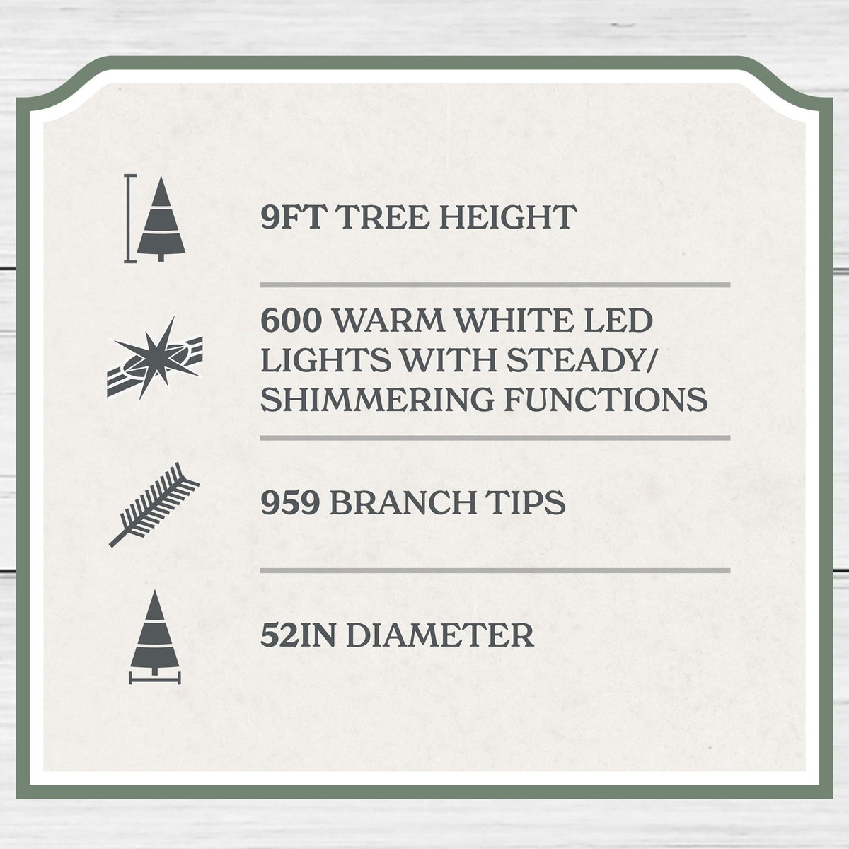 My Texas House 9' Pre-Lit Cypress Green Artificial Christmas Tree with 600 Warm White Twinkle LED Lights and Stand