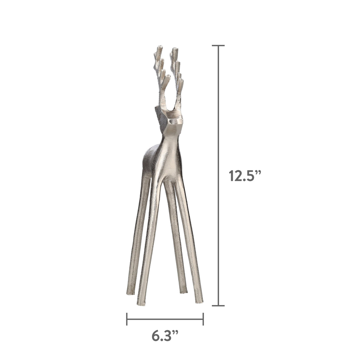 Metal Standing Deer Christmas Decoration, Pewter, 12.5", by Holiday Time
