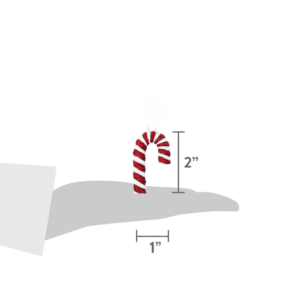 6-Count Red and White Candy Cane Mini Christmas Ornaments, 2", by Holiday Time