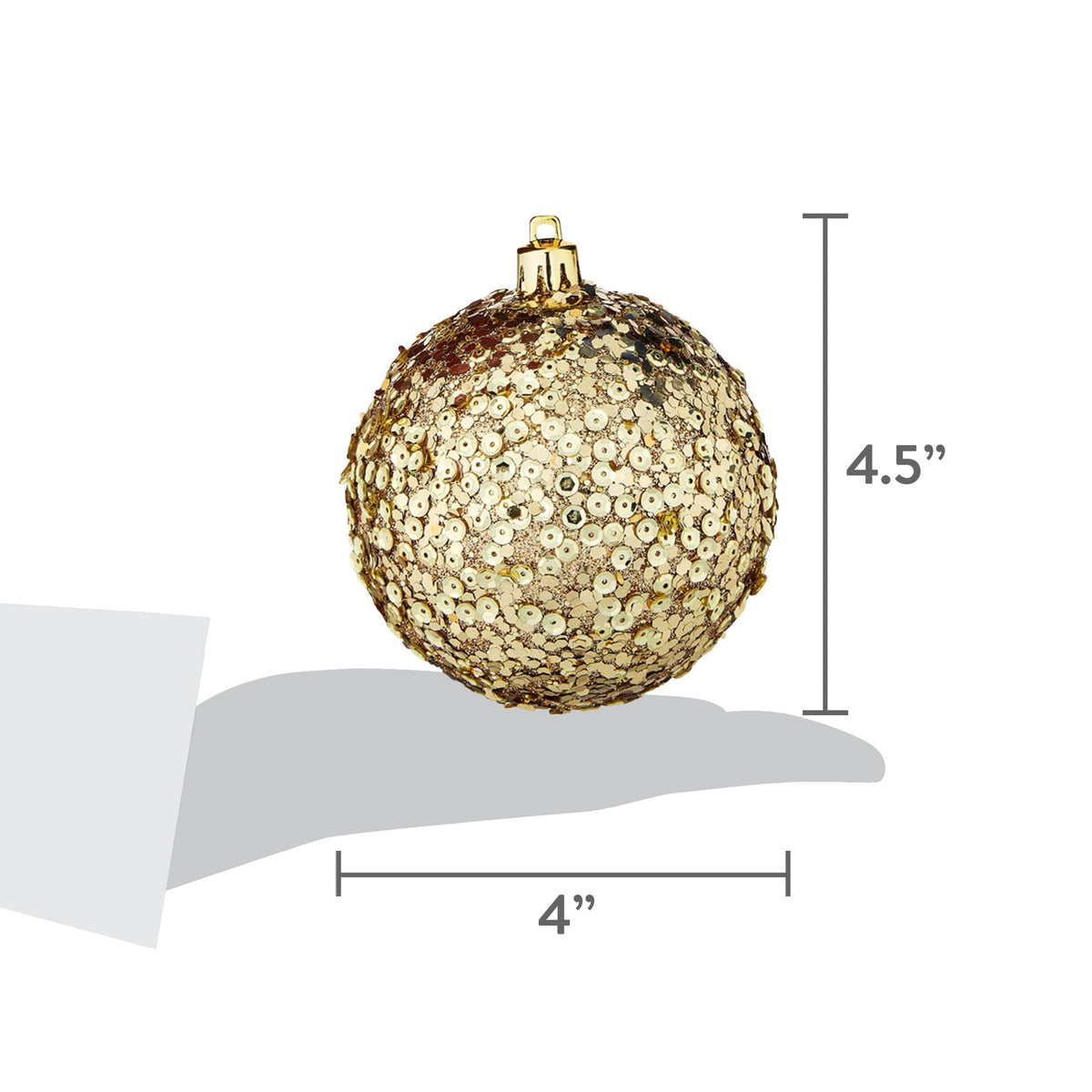 8-Count Champagne and White Ball Shatterproof Christmas Ornaments, 4.5", by Holiday Time