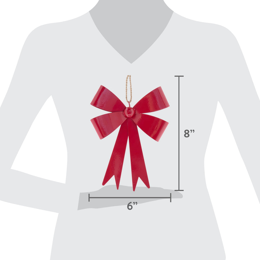 Red Metal Bow Christmas Ornament, 8", by Holiday Time