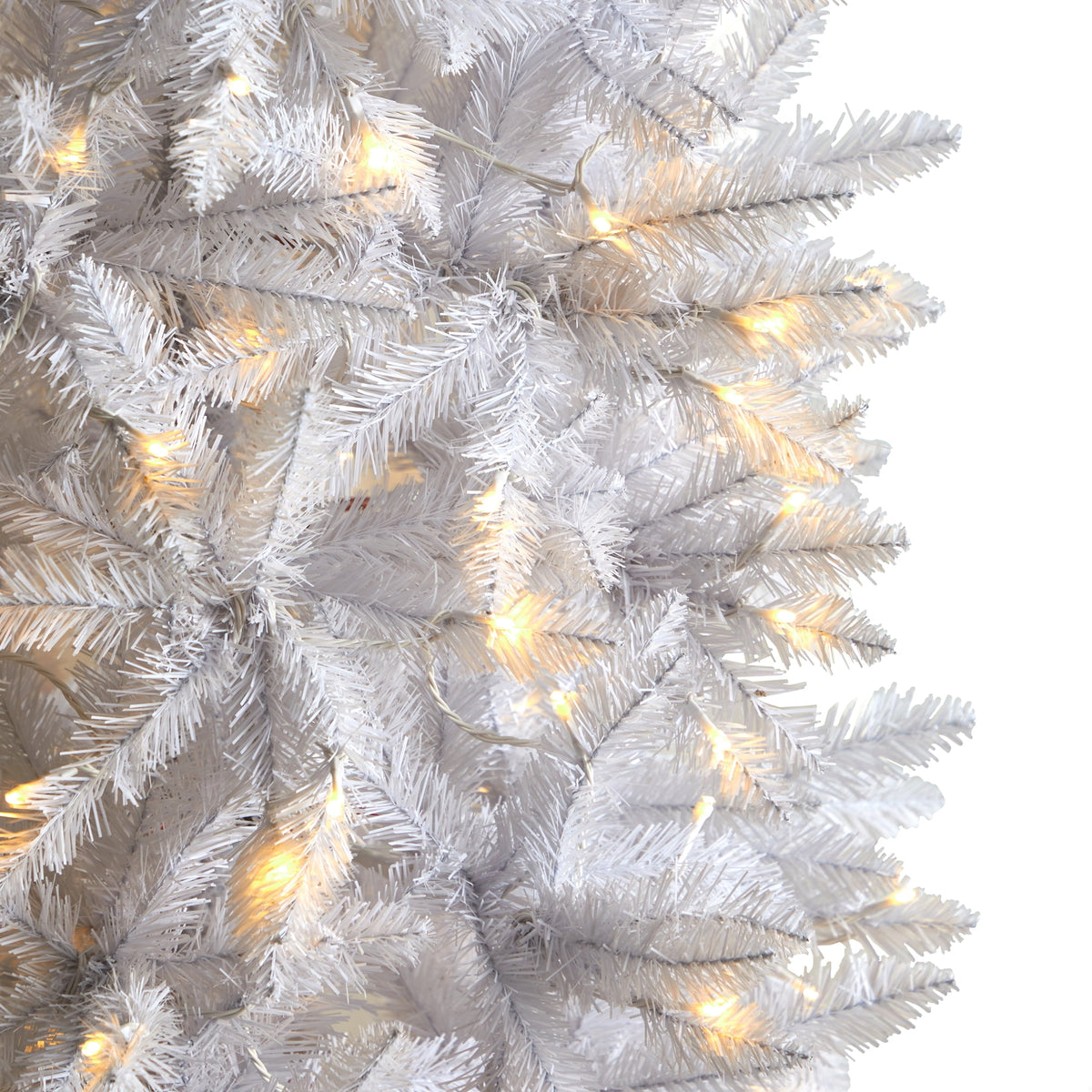Nearly Natural 3' White Slim Artificial Christmas Tree Prelit 50 Warm White LED Lights