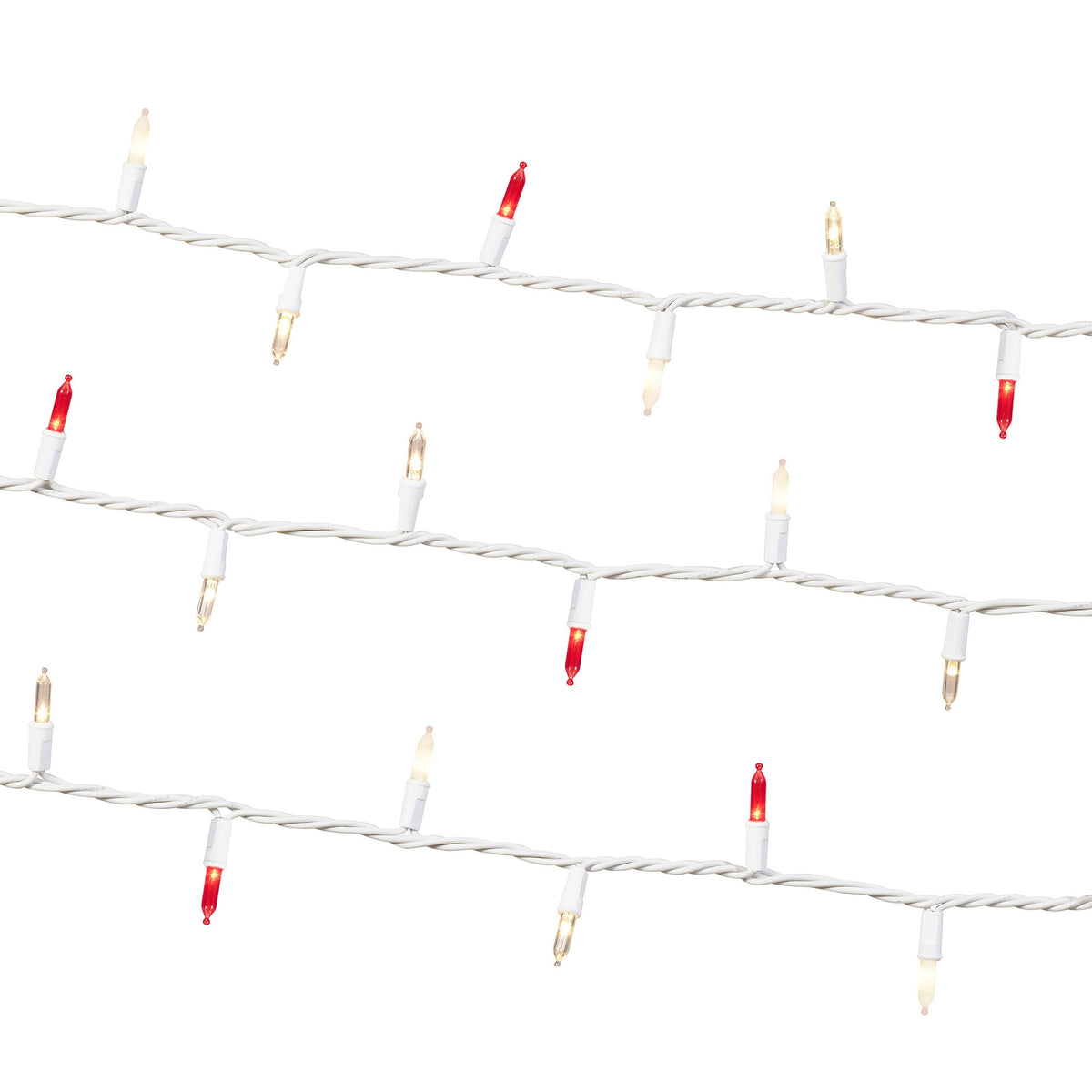 Indoor/Outdoor 100-Count LED Mini Christmas String Lights, Warm White, White Wire, 19.5', by Holiday Time