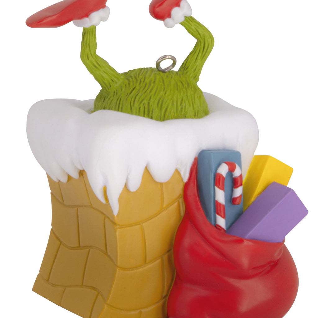 Hallmark Christmas Ornament (Grinch in Chimney), 1 Count