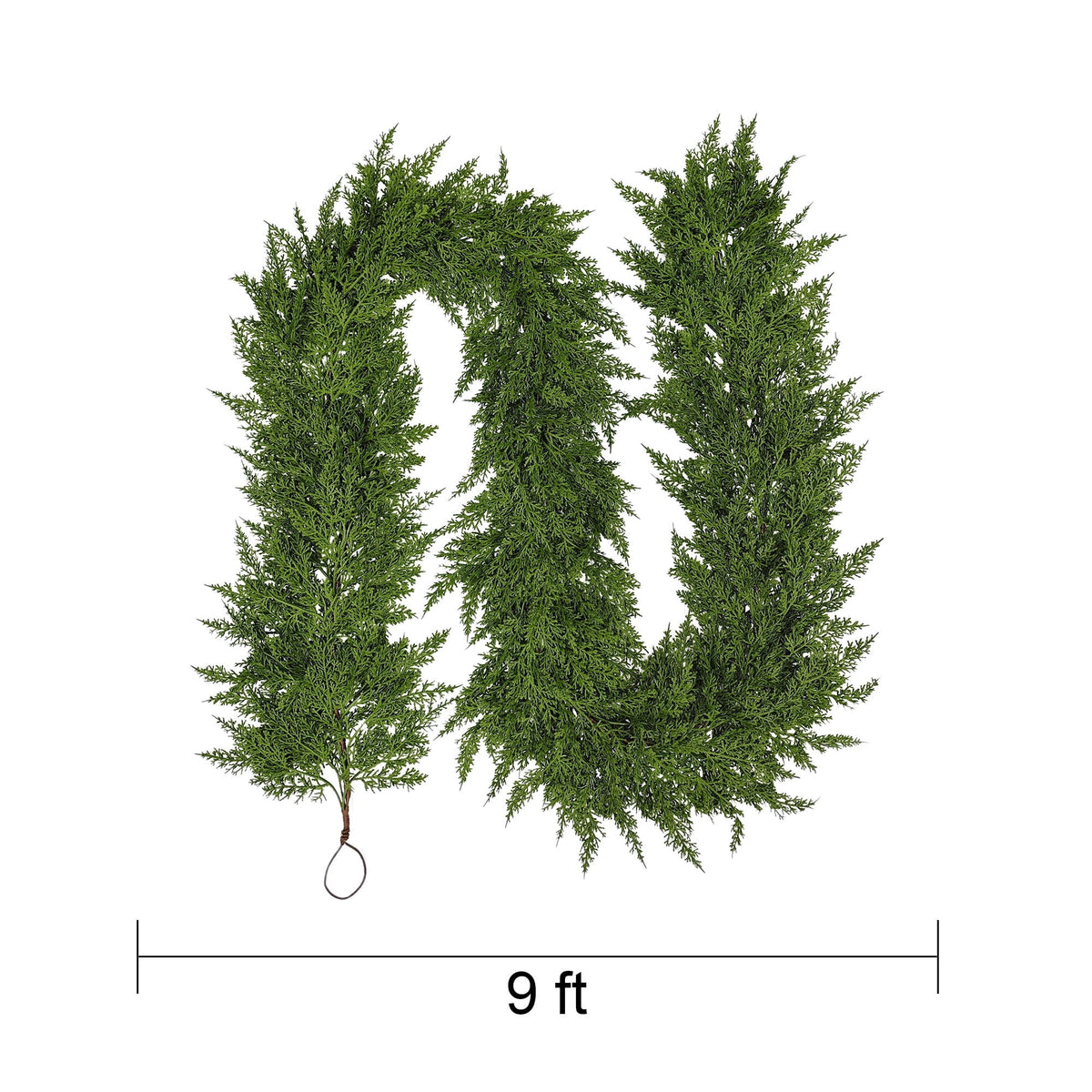 My Texas House Natural Feel Cedar Unlit Artificial Christmas Garland, Green, 9'