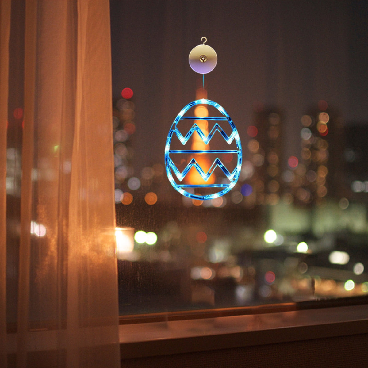 XGFHYJEH Easter Lighted Window Decorations, Easter Egg Lights, Easter Lights, Egg String Lights, Easter Decorations Indoors, Easter Hanging Decoration