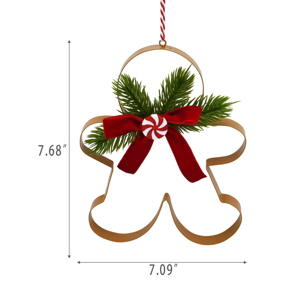 Gold Metal Jumbo Gingerbread Cookie Cutter Christmas Ornament, 7.5", by Holiday Time