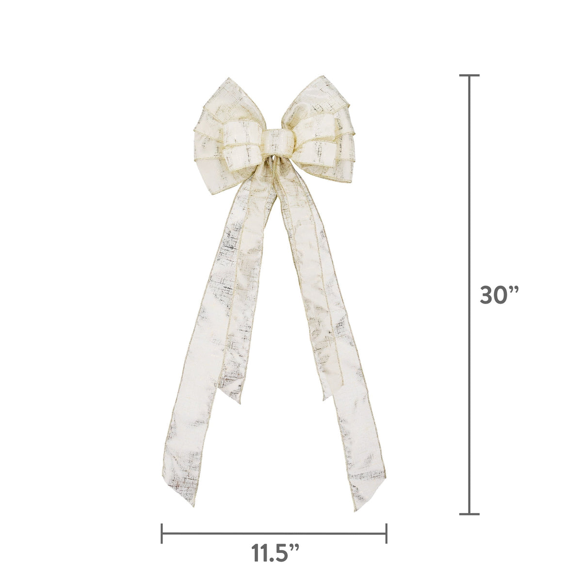 White and Gold Decorative Christmas Bow, 30", by Holiday Time