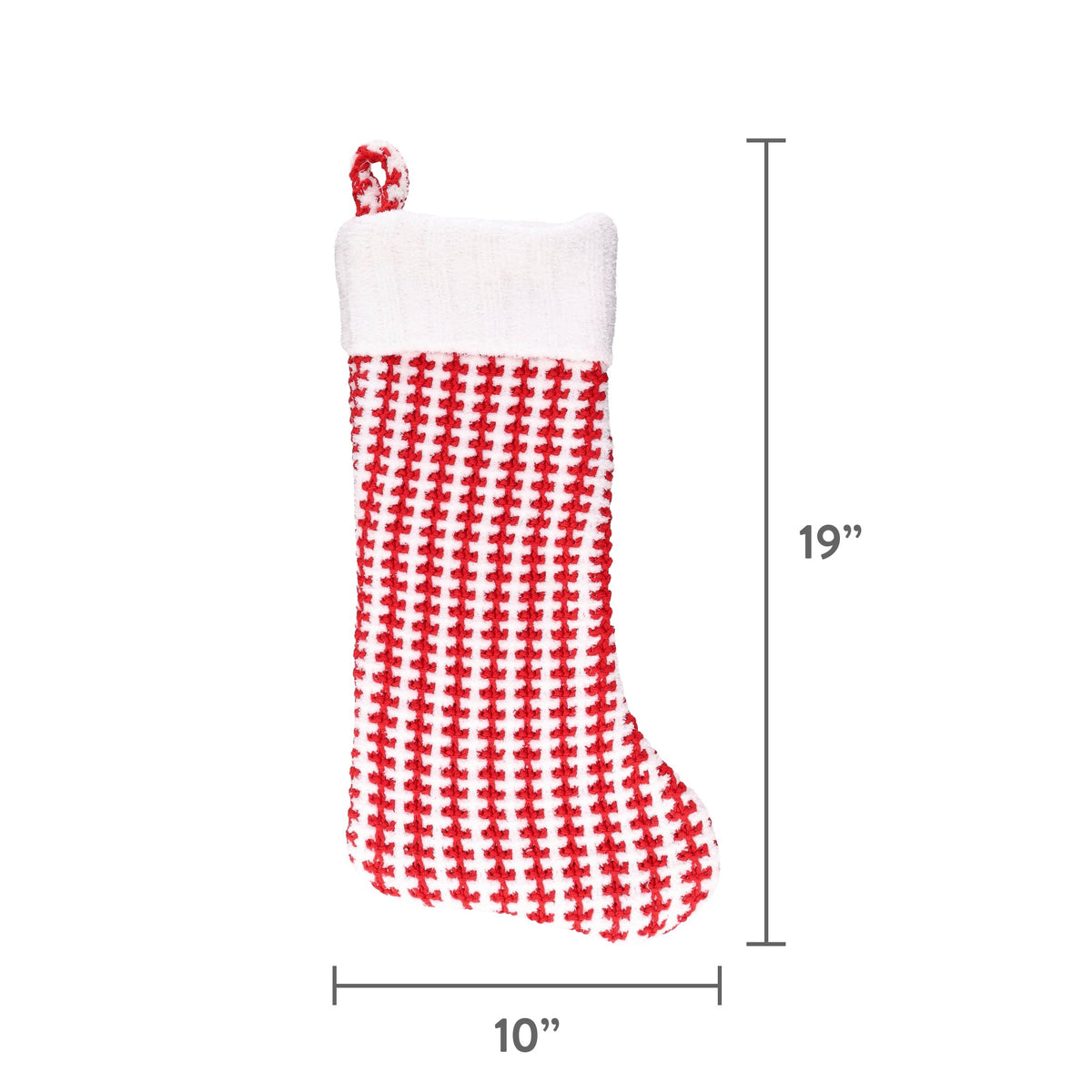 Knit Christmas Stocking, Red and White, 19", by Holiday Time