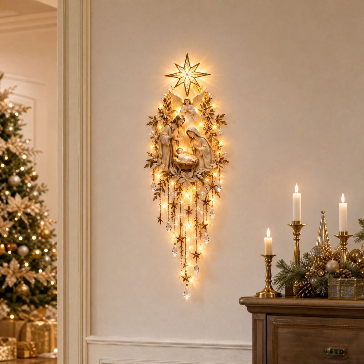 Snowman Magic Fountain, Flowing Snowflake LED Christmas Garden Light,Solar Power and Outdoor Garden Stake for Christmas Yard Decor