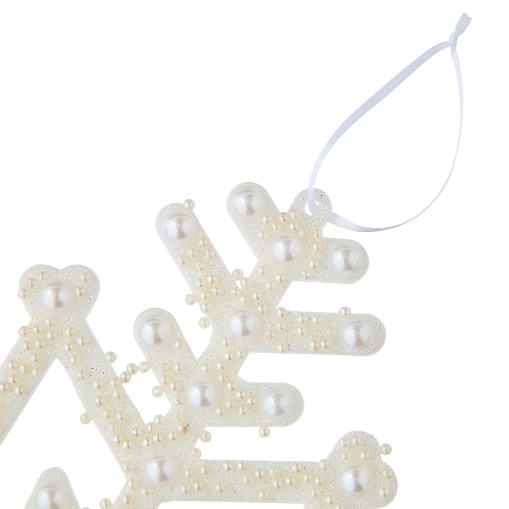 White Pearl Jumbo Snowflake Christmas Ornament, 14", by Holiday Time