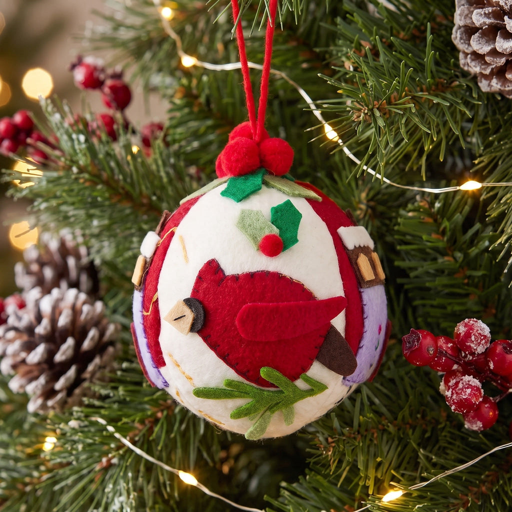 4-Count Multicolor Fabric Cardinal Ball Christmas Ornaments, 4.75", by Holiday Time