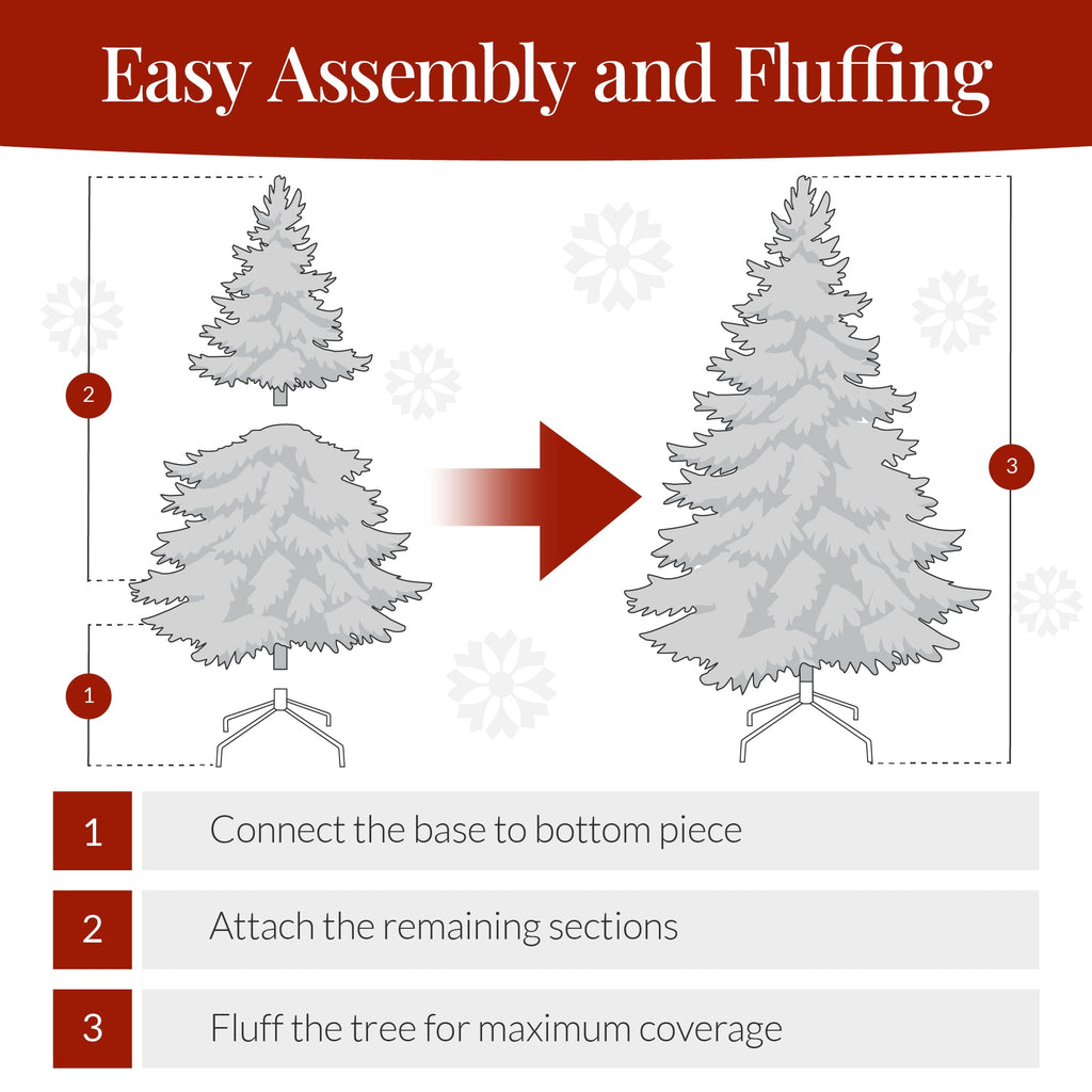 Best Choice Products 6ft Premium Hinged Artificial Christmas Pine Tree w/ 1,000 Tips, Metal Base