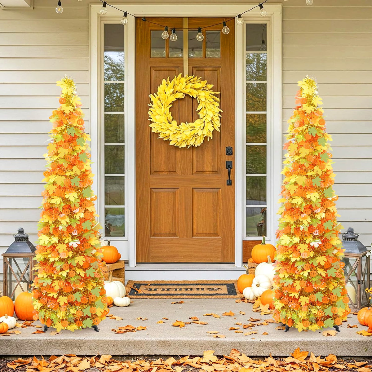 Ayieyill 5ft Halloween Tree Prelit, Pencil Pop up Tree with Light Halloween Decoration | Indoor | Black
