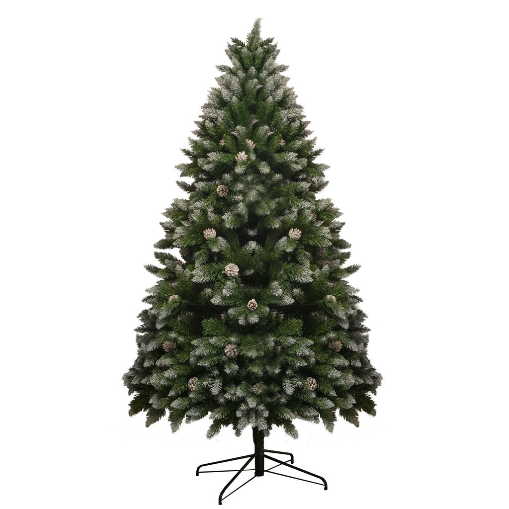 6' Premium Pine Artificial Christmas Tree with Hinged Branches & 60 Pine Cones