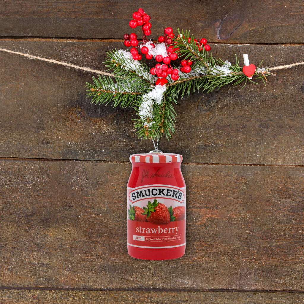 Smucker's Strawberry Jam Jar Figural Christmas Tree Ornament