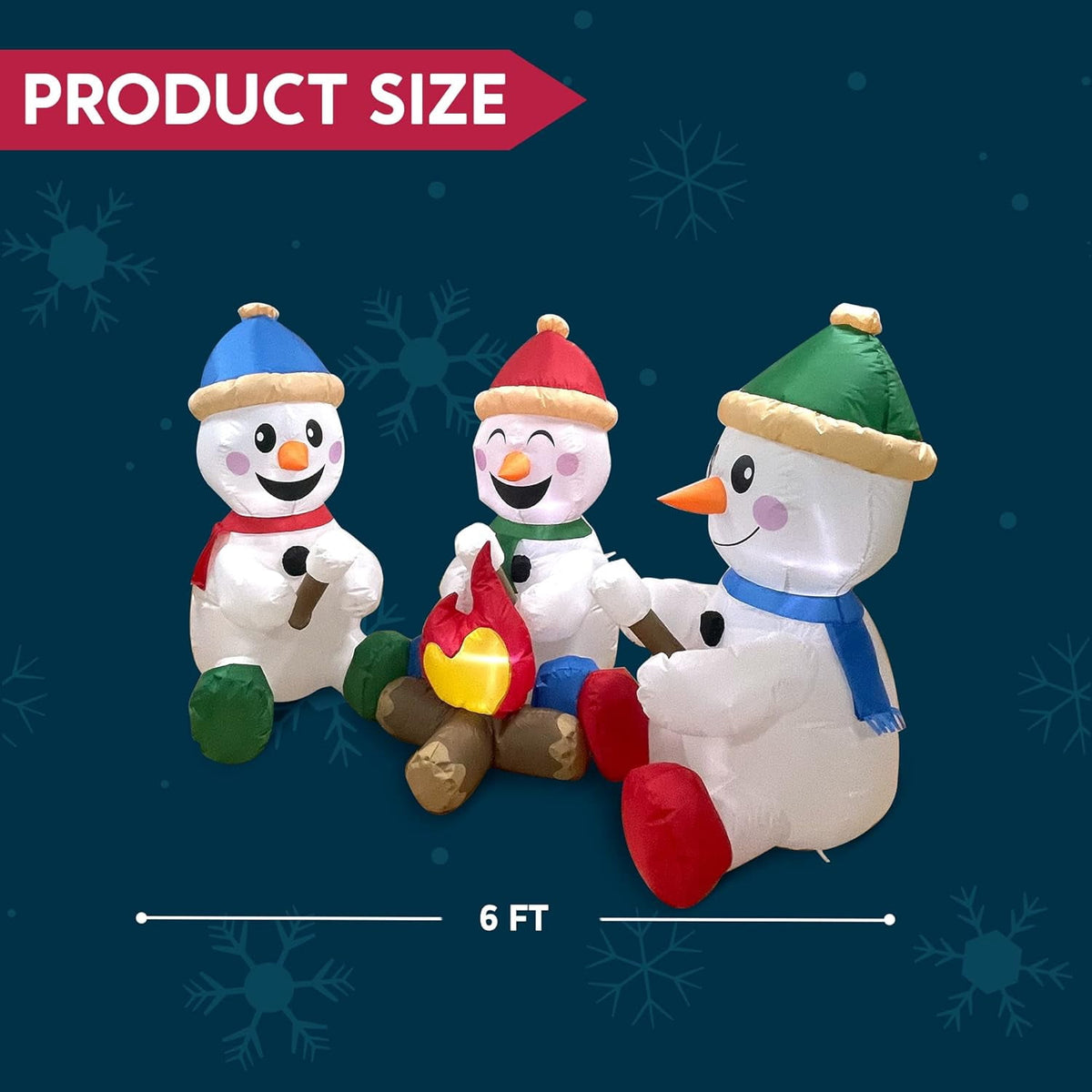 Joyfy 6 FT Christmas Inflatables Snowman Outdoor Decorations,Snowman Christmas Blow Ups Yard Christmas with Built-in LEDs for Holiday Party Garden Lawn Decor