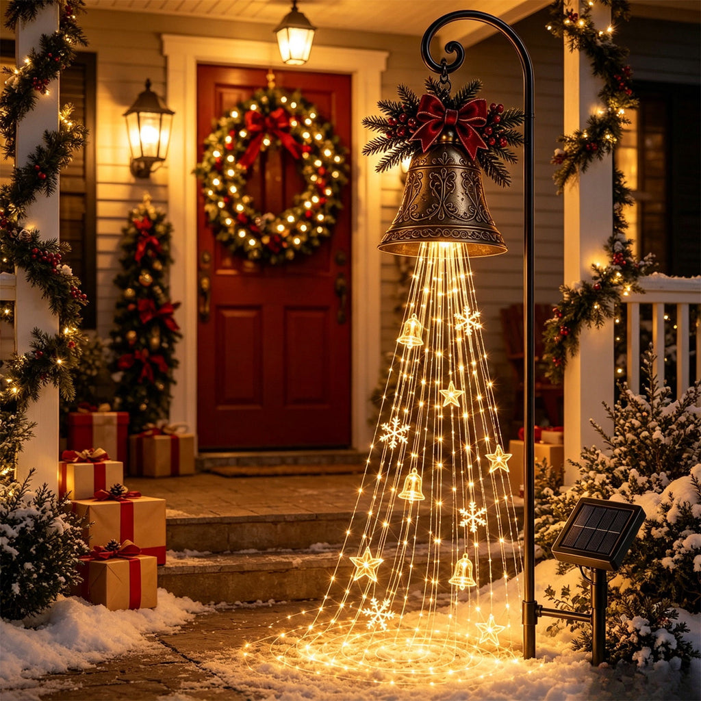 Snowman Magic Fountain, Flowing Snowflake LED Christmas Garden Light,Solar Power and Outdoor Garden Stake for Christmas Yard Decor