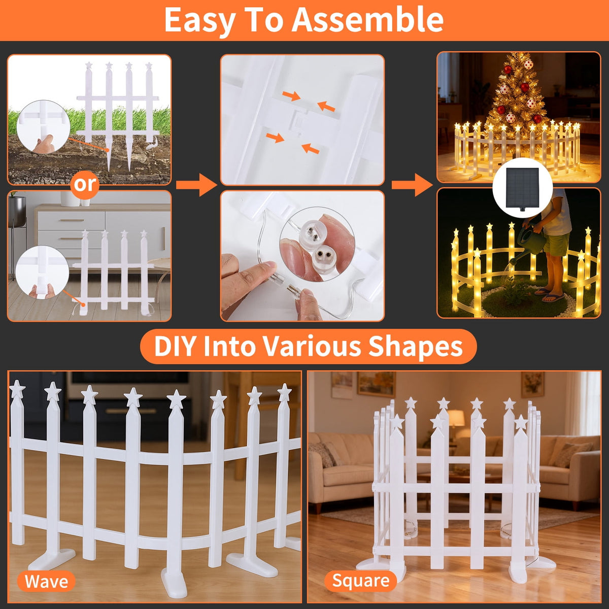 8 Pack Christmas Decoration lights with Stakes for Garden, Christmas Pathway Lights for Outdoor