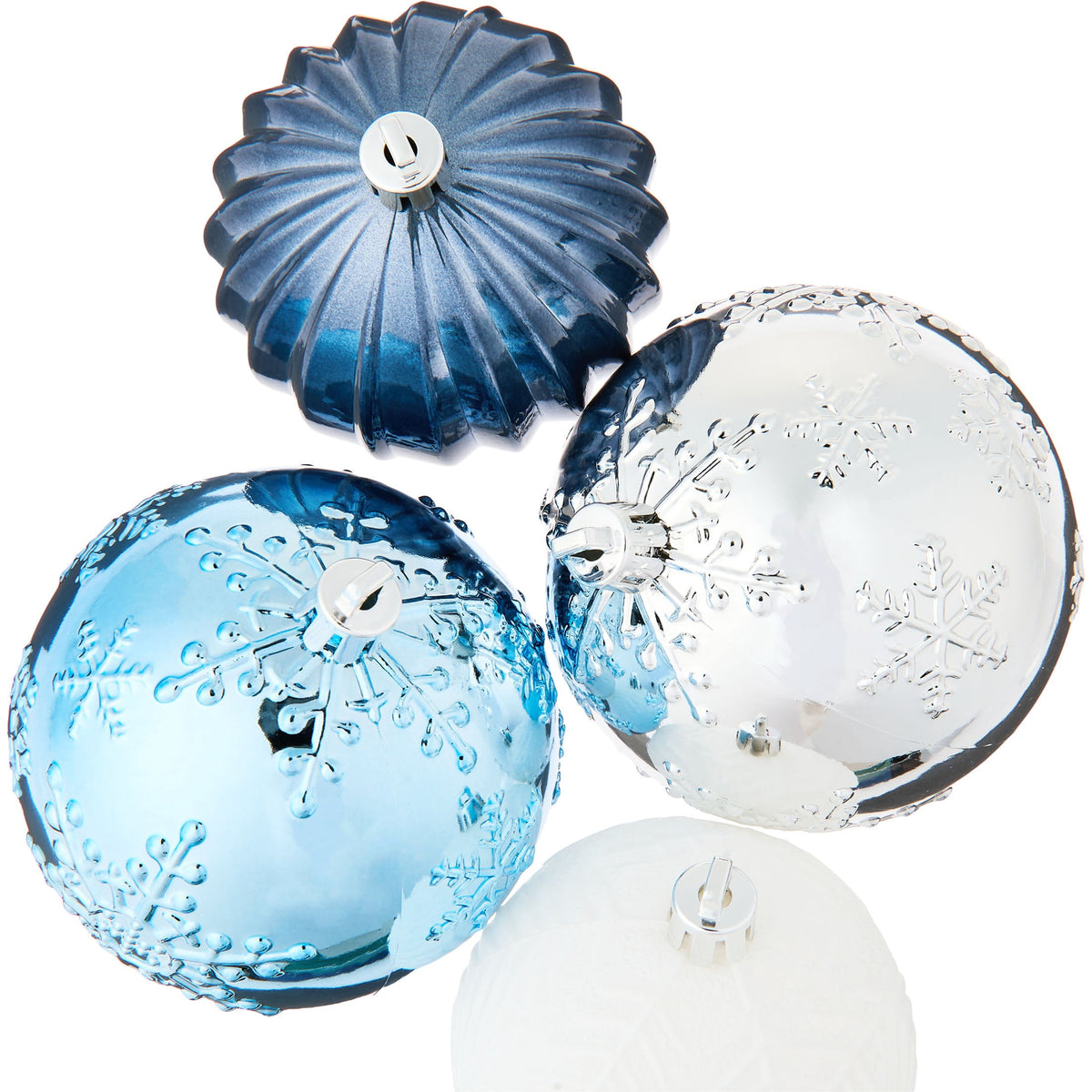 70-Count Blue/Silver/White Shatterproof Christmas Ornaments, by Holiday Time