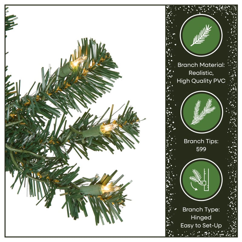 National Tree Company 6 ft. Acacia Hinged Tree with 300 Clear Lights-UL, 599 Tips
