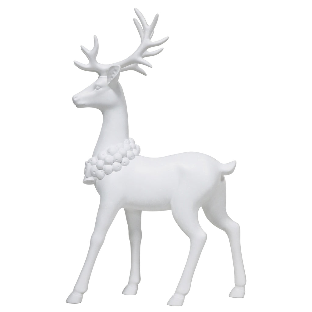 Blow Mold Standing Deer Christmas Decoration, White, 17", by Holiday Time