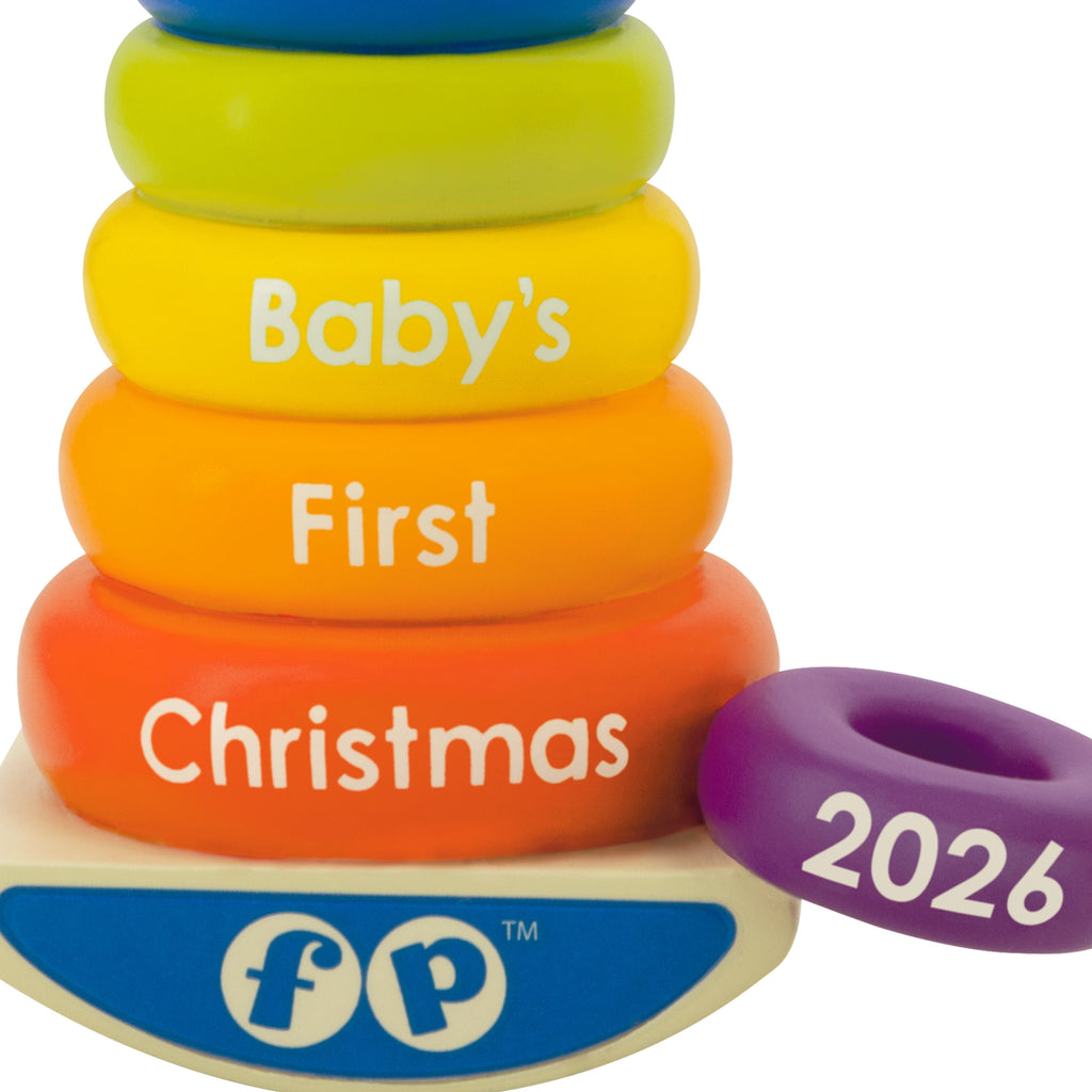 Hallmark Ornament (Fisher-Price Rock-A-Stack Baby's 1st Christmas), 1 Count