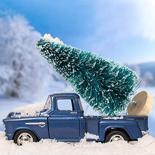 48 Pcs Mini Christmas Trees, Artificial Sisal Mini Pine, Blue Green