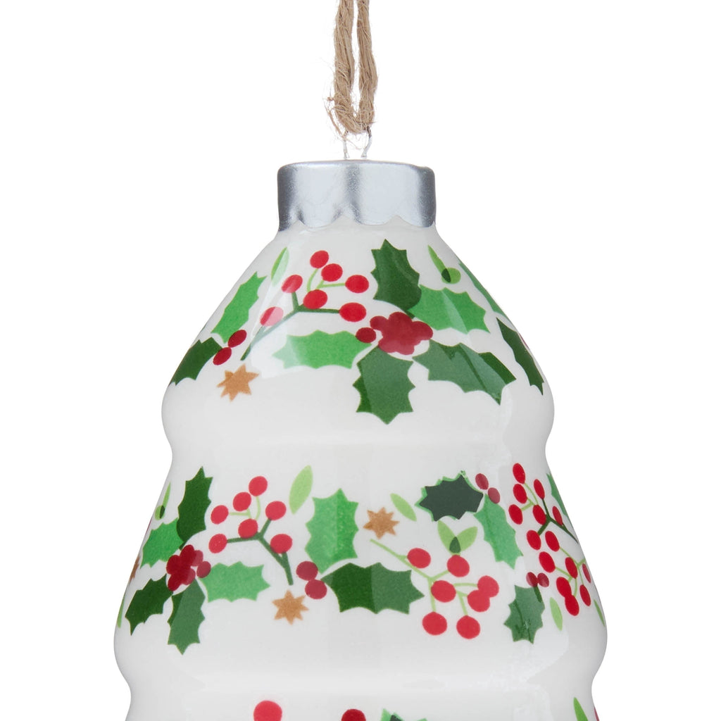 Red/Green/White Mini Ceramic Tree Christmas Ornament, 4.5", by Holiday Time