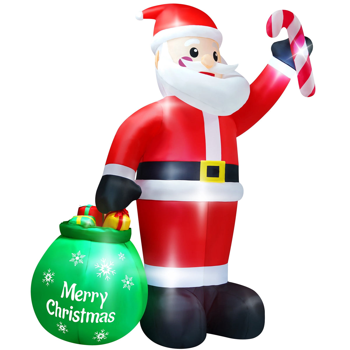 Yexmas 7FT Christmas Inflatable Santa Claus with Photo Frame, Blow Up Santa Claus Xmas Decorations for Outdoor Indoor, Built-in LED Light for Yard Gardern Lawn