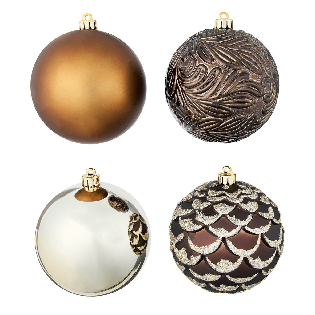 8-Count Champagne and White Ball Shatterproof Christmas Ornaments, 4.5", by Holiday Time