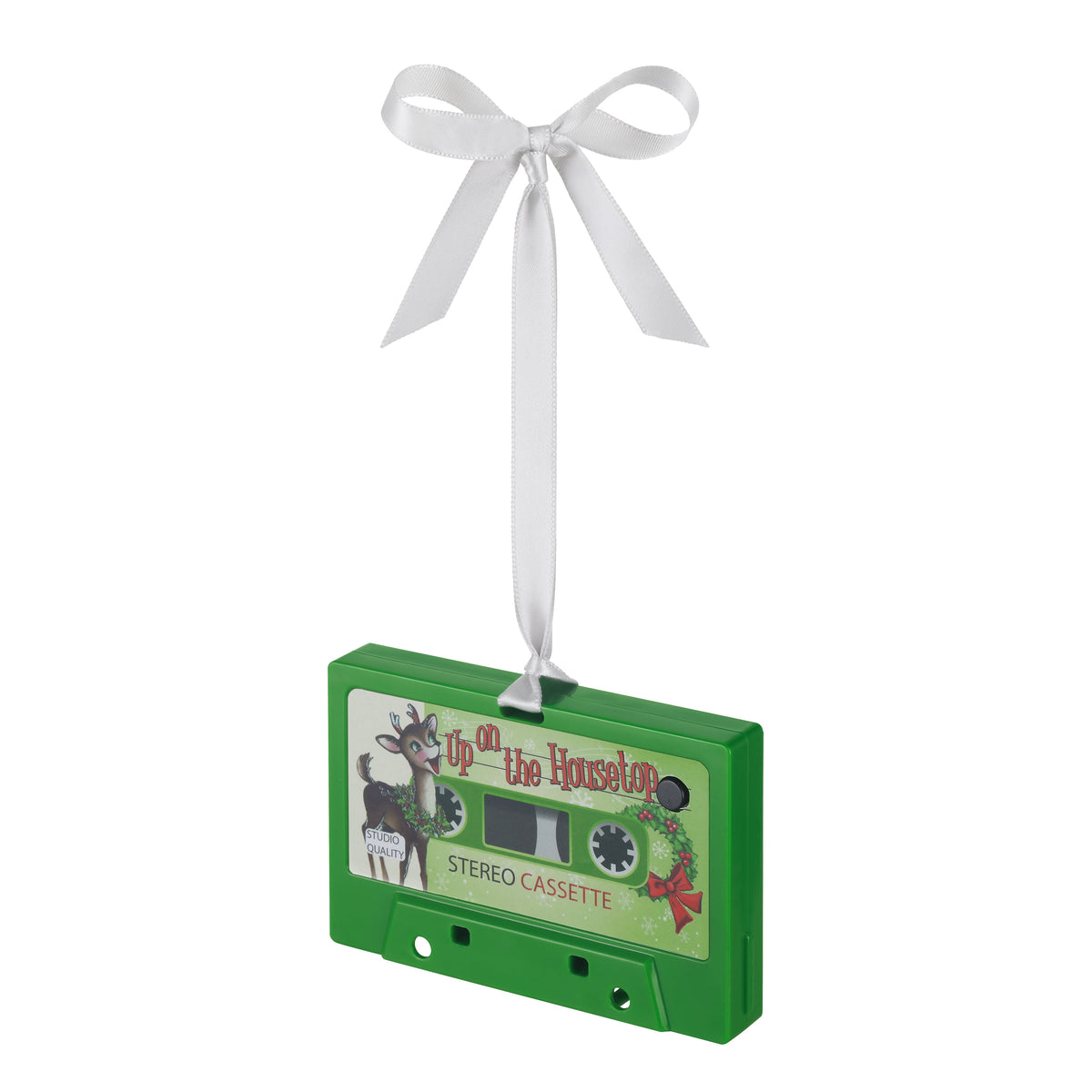 Mr. Christmas Retro Cassette Ornament, Green