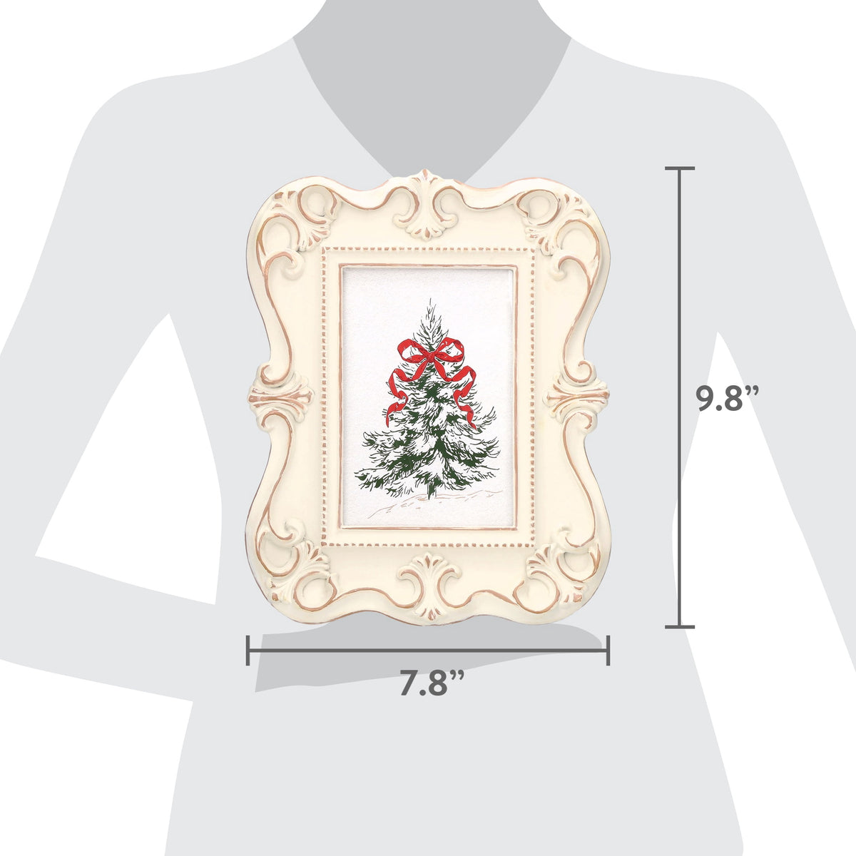 My Texas House Tree Print in Frame Christmas Decoration, Multicolor, 9.8"