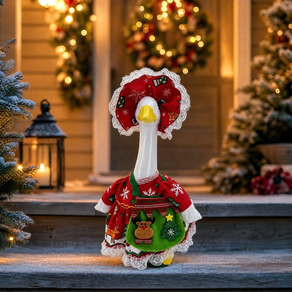 Lzobxe Porch Goose Clothes, Casual Style Lawn Yard Garden Decor for 23" High Cement or Plastic Geese, Goose Costume for All Season and Occasiona