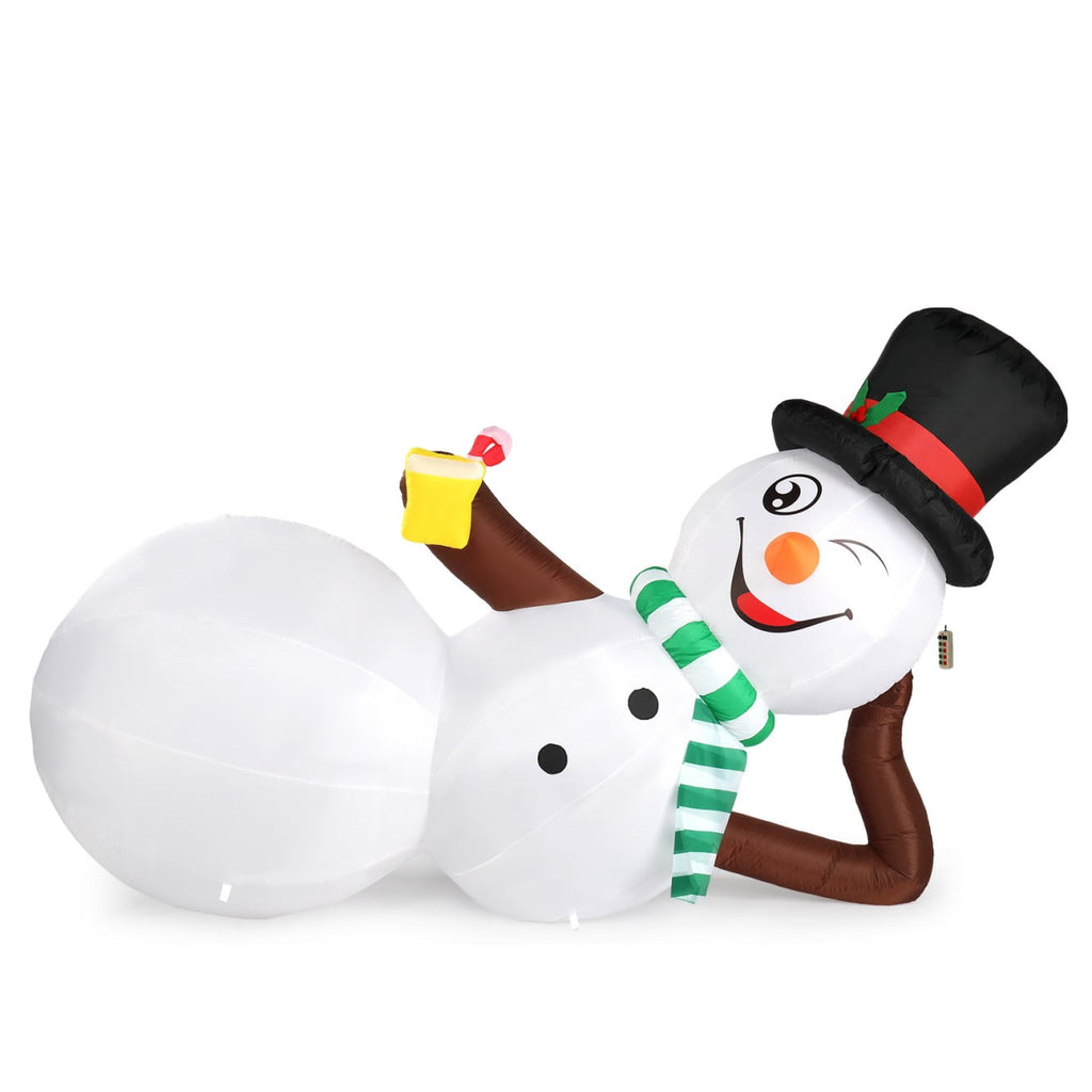 Tcbosik 12 FT Giant Christmas Inflatables Snowman Outdoor Yard Decorations, Blow up Snow Man with Black Hat, Built-in LED Light, Winter Outside Decor for Holiday Party Patio Garden Lawn