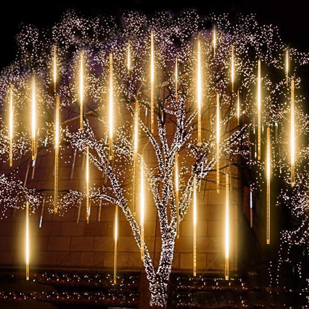 Rirool 20-Inch Blue Meteor Shower Lights, 10 Tubes 540 LED Cascading Falling Rain Christmas String Lights, IP65 Outdoor Plug-In Decor for Trees, Roof, Patio, Wedding and Holiday Display, 1 Set