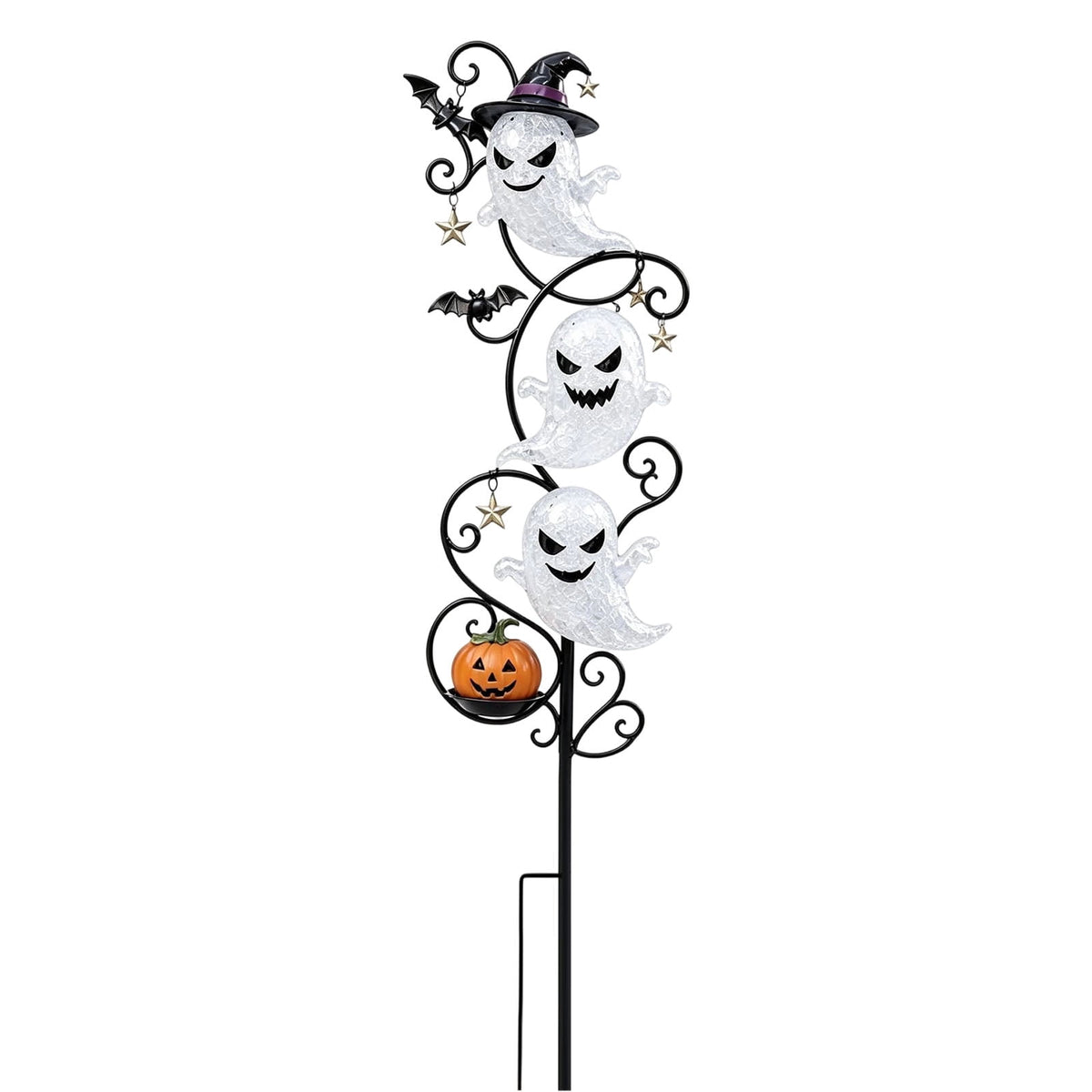 Stijggn Halloween Pumpkin Stake Solar Garden Lights, Waterproof Multi Branch Little Pumpkin Lantern Garden Stake Lights Outdoor Walkway Yard Garden Decoration