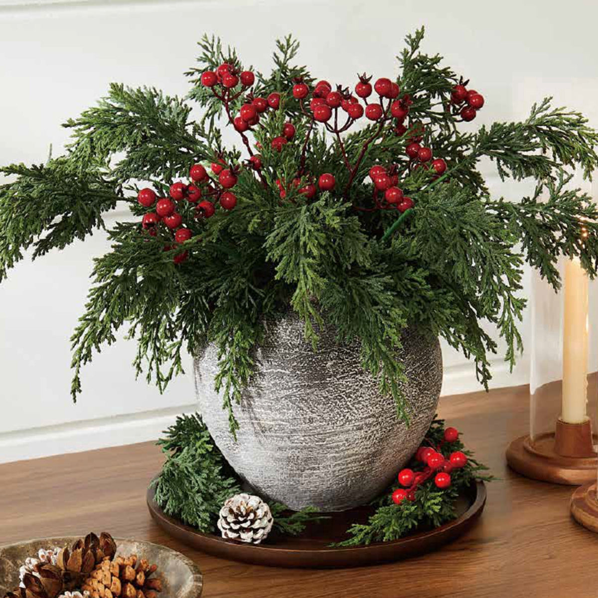 Red Berries and Greenery Decorative Christmas Picks, 21", by Holiday Time