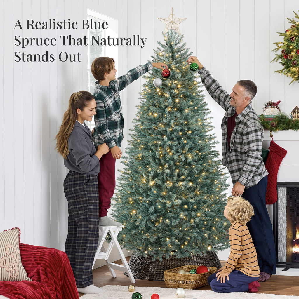Best Choice Products 6ft Pre-Lit Premium Nordic Fir Artificial Full Christmas Tree w/2-in-1 Twinkle LEDs Blue Spruce