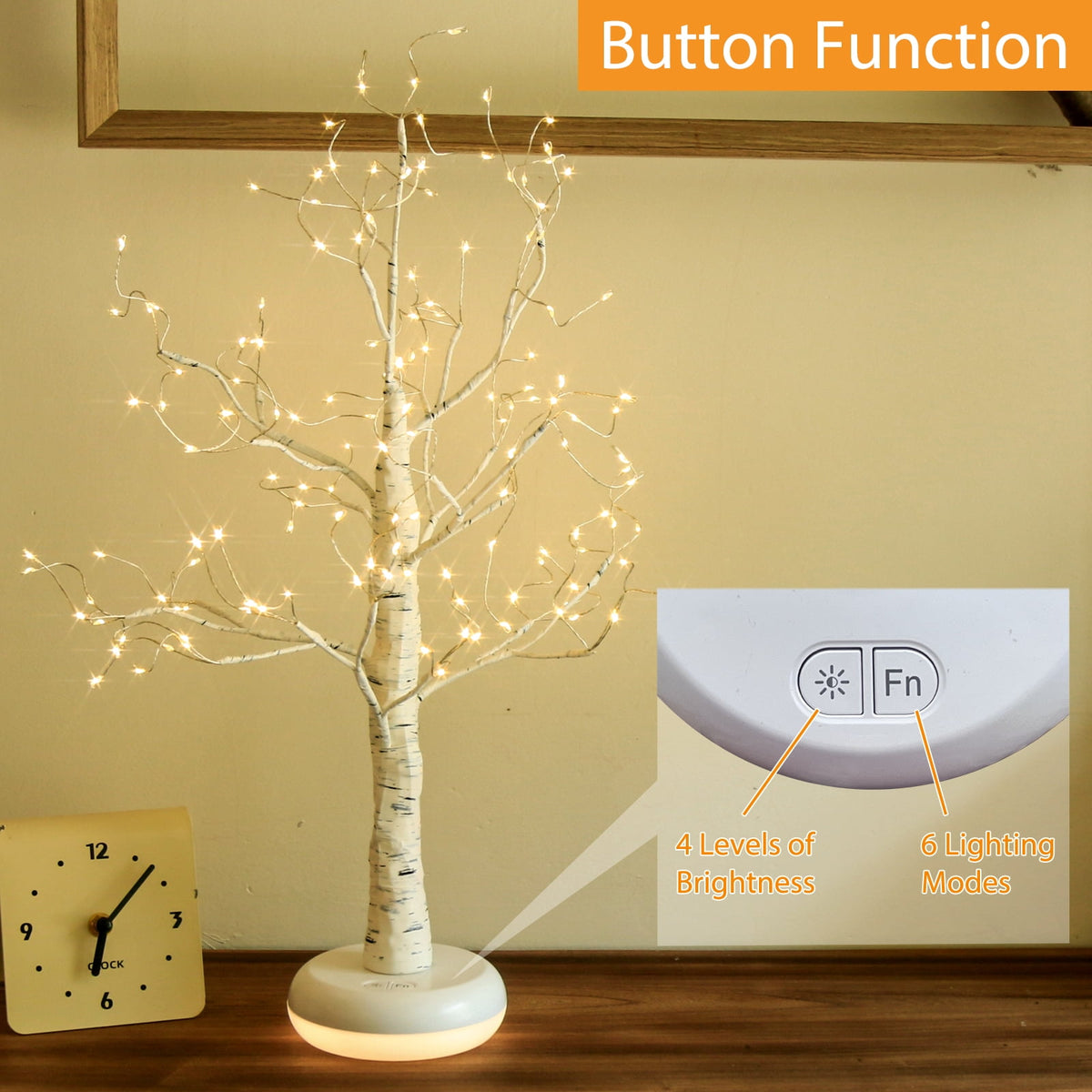 EAMBRITE Birch Tree with Lights, Lighted Twinkle Christmas Tree Fairy Light Spirit