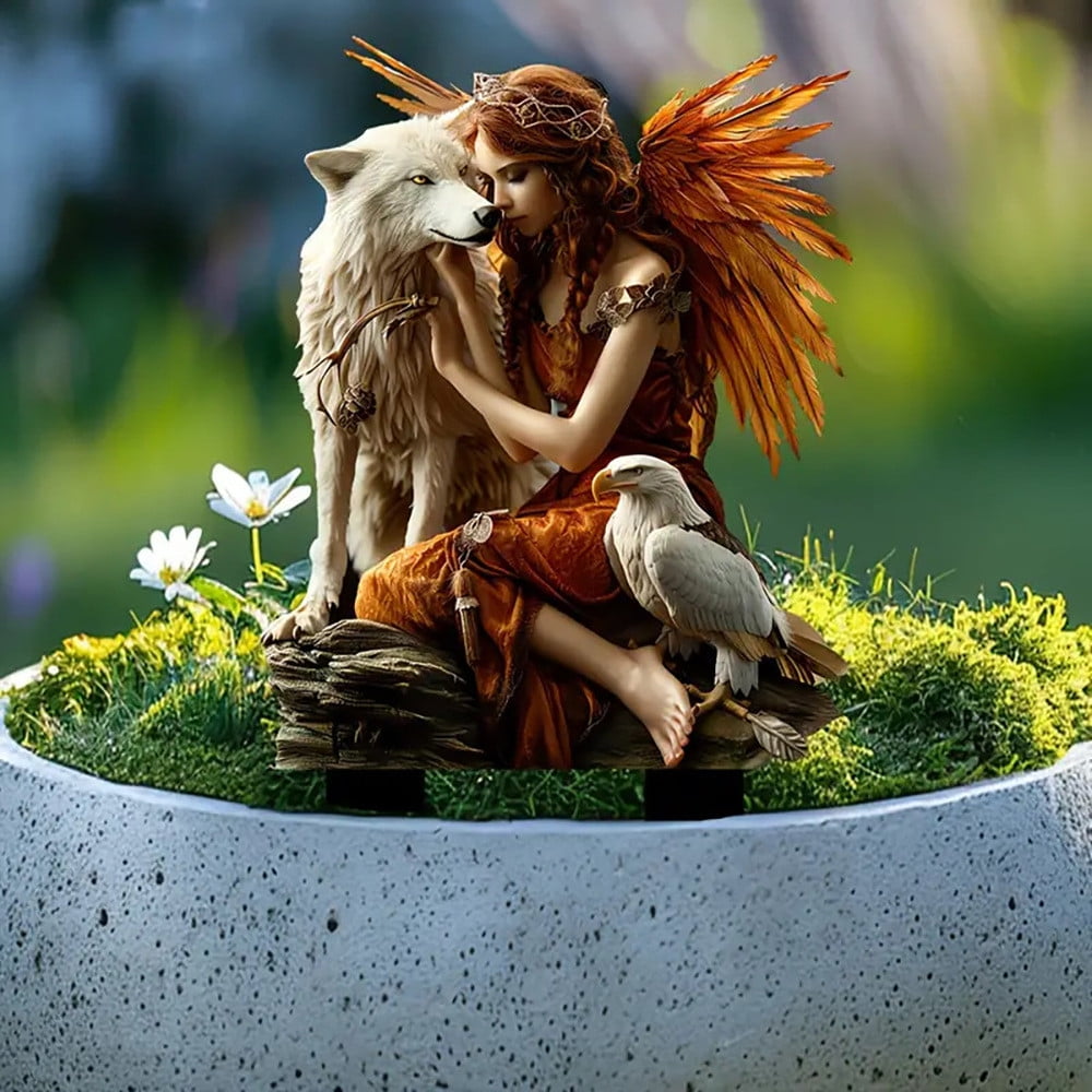 Nkmbld Clearance & Promo! Garden Ornaments, Garden Sculpture Acrylic Potted Plants and Courtyard Decorative Floor Tiles, Housewarming Ornament for Patio, Lawn, Yard, Pathway